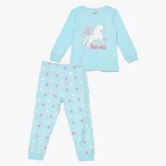 YAMP - Pijama para Niña 2 piezas con Estampado Cintura elásticada Manga larga de Algodón