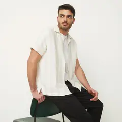 BASEMENT - Camisa Hombre Manga corta de Algodón