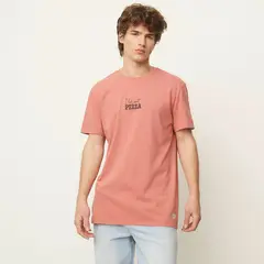 BEARCLIFF - Camiseta Hombre Manga corta con Estampado de Algodón