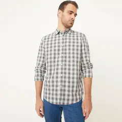 NEWPORT - Camisa Hombre de Cuadros Manga larga de Algodón