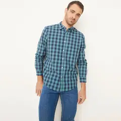 NEWPORT - Camisa Hombre de Cuadros Manga larga de Algodón