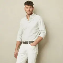 WOLF & HANK - Camisa Hombre Manga larga Slim de Algodón