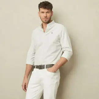 WOLF & HANK - Camisa Hombre Manga larga Slim de Algodón