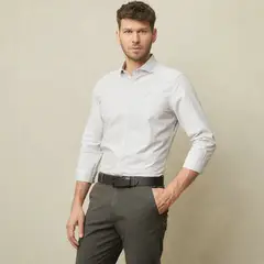 WOLF & HANK - Camisa Hombre Manga larga Slim de Algodón