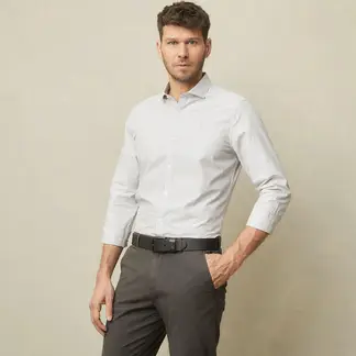WOLF & HANK - Camisa Hombre Manga larga Slim de Algodón