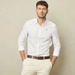 WOLF & HANK - Camisa Hombre Manga larga Slim Algodón