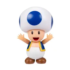 NINTENDO - Figura de Juguete articulado Toad Azul, para mayores de 3 años