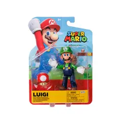 NINTENDO - Figura de Juguete articulado Luigui y hongo rojo , para mayores de 3 años