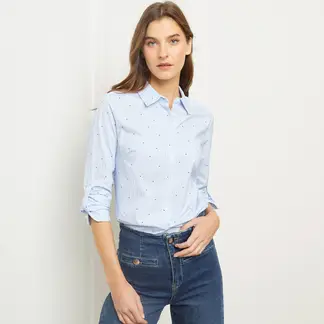 BASEMENT - Camisa Mujer Manga larga de Algodón