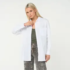 BASEMENT - Camisa Mujer Manga larga de Algodón Regular fit