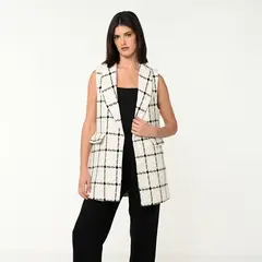 BASEMENT - Chaleco para Mujer de Cuadros de Algodón