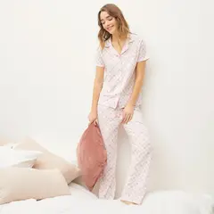 SYBILLA - Conjunto pijama mujer pantalón largo y manga corta