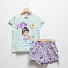 undefined - Pijama para Niña 2 piezas con Estampado Cintura elásticada Manga corta de Algodón Gabby'S Doll House