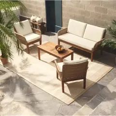 BASEMENT HOME - Juego de living de terraza Cue 4 puestos - 0% Interés a 3, 6 o 12 Cuotas Pagando con tu CMR Banco Falabella