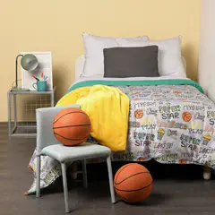 MICA KIDS - Edredón Infantil con exterior y relleno de Poliéster 180 GSM Ball. Edredón Estampado para cama Sencillo y doble.