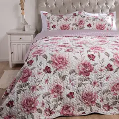 ROBERTA ALLEN - Cubrelecho con exterior y relleno Poliéster 180 Gsm. Cubrelecho Estampado Cindy para Cama Doble, queen y King.