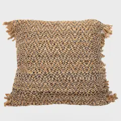 BASEMENT HOME - Cojín JUTE ZIG NEG 45 x 45 cm