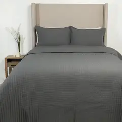 BASEMENT HOME - Cubrelecho con exterior y relleno de Poliéster 180 GSM. Cubrelecho Liso para Cama Sencillo, doble, queen y King.