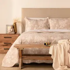 ROBERTA ALLEN - Cubrelecho con exterior y relleno Poliéster 180 Gsm. Cubrelecho Estampado Toile para Cama Doble, queen y King.