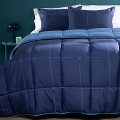 BENETTON - Edredón con exterior y relleno de 300 GSM de Poliéster Ben. Edredón Estampado para cama doble, queen, king.