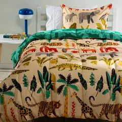 MICA KIDS - Edredón Infantil con exterior y relleno de Poliéster 300 GSM Animalia. Edredón Estampado para cama Sencillo y doble.