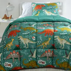 MICA KIDS - Edredón Infantil con exterior y relleno de Poliéster 300 GSM Dinox. Edredón Estampado para cama Sencillo y doble.