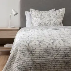 MICA - Cubrelecho con exterior y relleno de 75 GSM Poliéster. Cubrelecho Estampado Laura para Cama Sencillo, doble, queen y King.