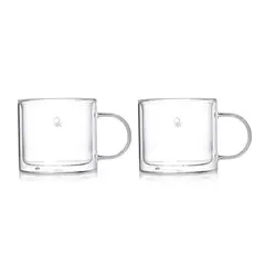 BENETTON - Taza Porcelana de hueso Setx2 Vic Doblevidrio 80 ml