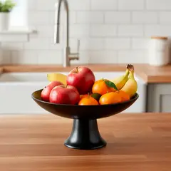 BASEMENT HOME - Frutero Con Pie 22Cm Negro Gres