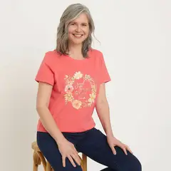 NEWPORT - Camiseta Mujer con Estampado Manga corta Algodón