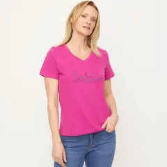 NEWPORT - Camiseta Mujer con Estampado Manga corta Algodón