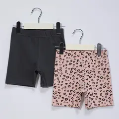 YAMP - Short para Bebé niña Pack de 2 unidades Cintura elásticada de Algodón