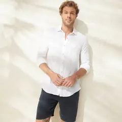 CASCAIS - Camisa Hombre Manga larga Slim de Lino Cascais.