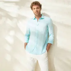 CASCAIS - Camisa Hombre Manga larga Slim de Lino Cascais.