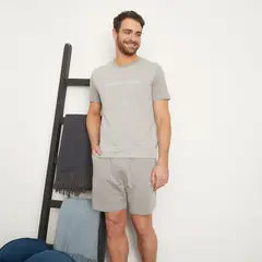 BENETTON - Pijama Hombre Manga corta con Logo de Algodón