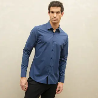 WOLF&HANK - Camisa Hombre Manga larga Slim de Algodón