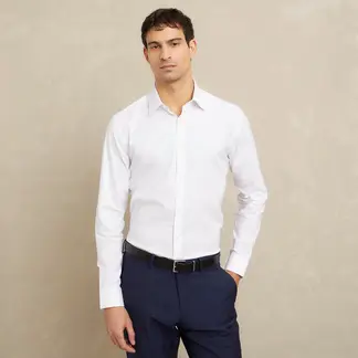 WOLF&HANK - Camisa Hombre Manga larga Slim de Algodón