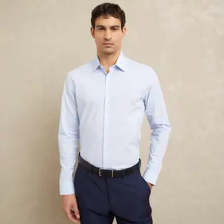 WOLF&HANK - Camisa Hombre Manga larga Slim de Algodón