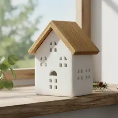 MICA - Figura Navideña: Casa Madera 12.5 cm