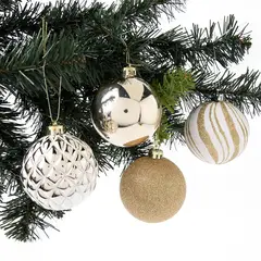 MICA - Bola de Navidad Dorada: Set x20 8 cm