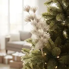 MICA - Adorno de Navidad: Rama Plateada 65 cm