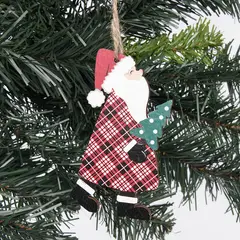 MICA - Adorno colgante Papà Noel para arbol de navidad 11 x 5 cm