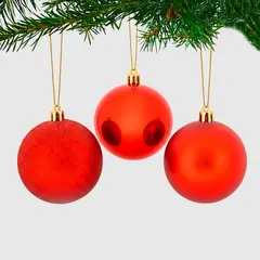 MICA - Bola de Navidad Roja: Set x10 7cm