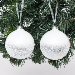 MICA - Bola de Navidad Blanca: Set x2 8 cm