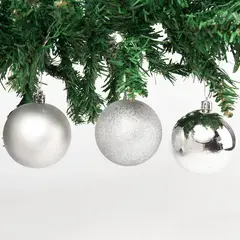 MICA - Bola de Navidad Plateada: Set x10 7cm