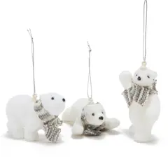 MICA - Adorno de Árbol: Set x3 Oso Blanco 10 cm