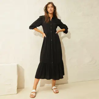 BASEMENT - Vestido Mujer Medio con Bordado