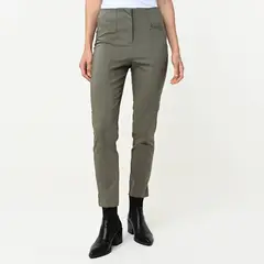 BASEMENT - Pantalón Recto Mujer Tiro alto de Algodón