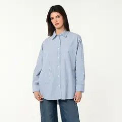 BASEMENT - Camisa Mujer Manga larga de Algodón Regular fit
