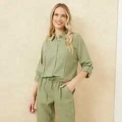 APOLOGY - Camisa Mujer Manga 3/4 de Lino